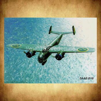 SAAB B18 - Flyg - Vykort A5
