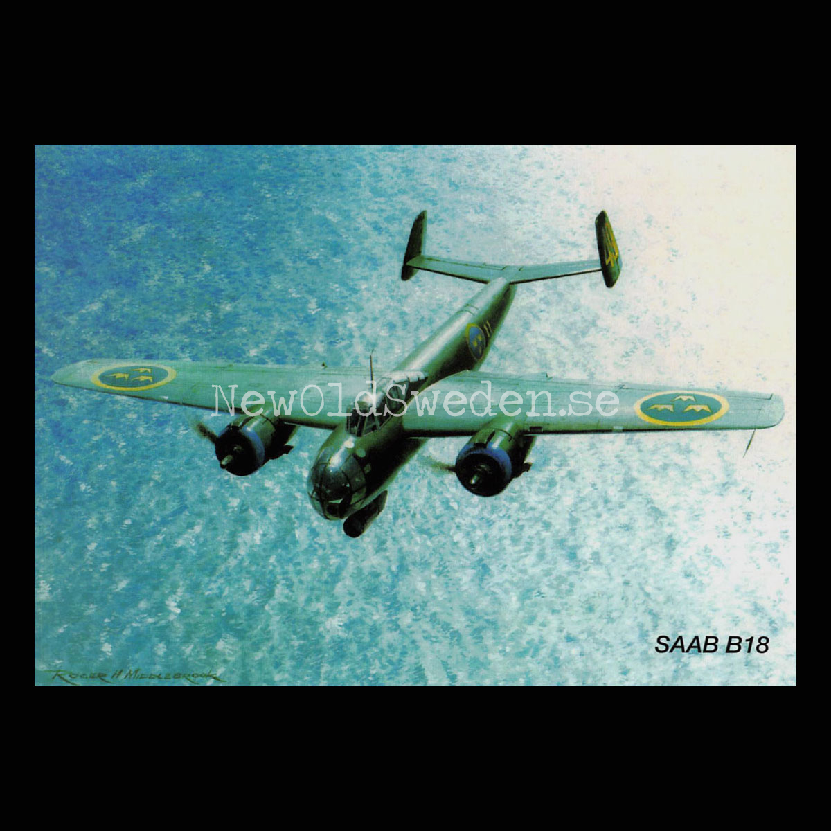 SAAB B18 - Flyg - Vykort A5