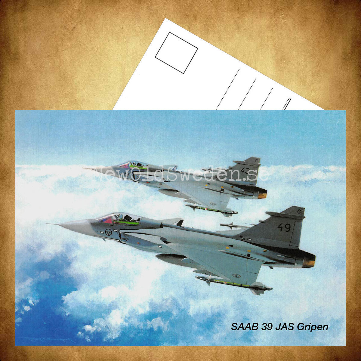 SAAB 39 JAS Gripen - Flyg - Vykort A5 - 3