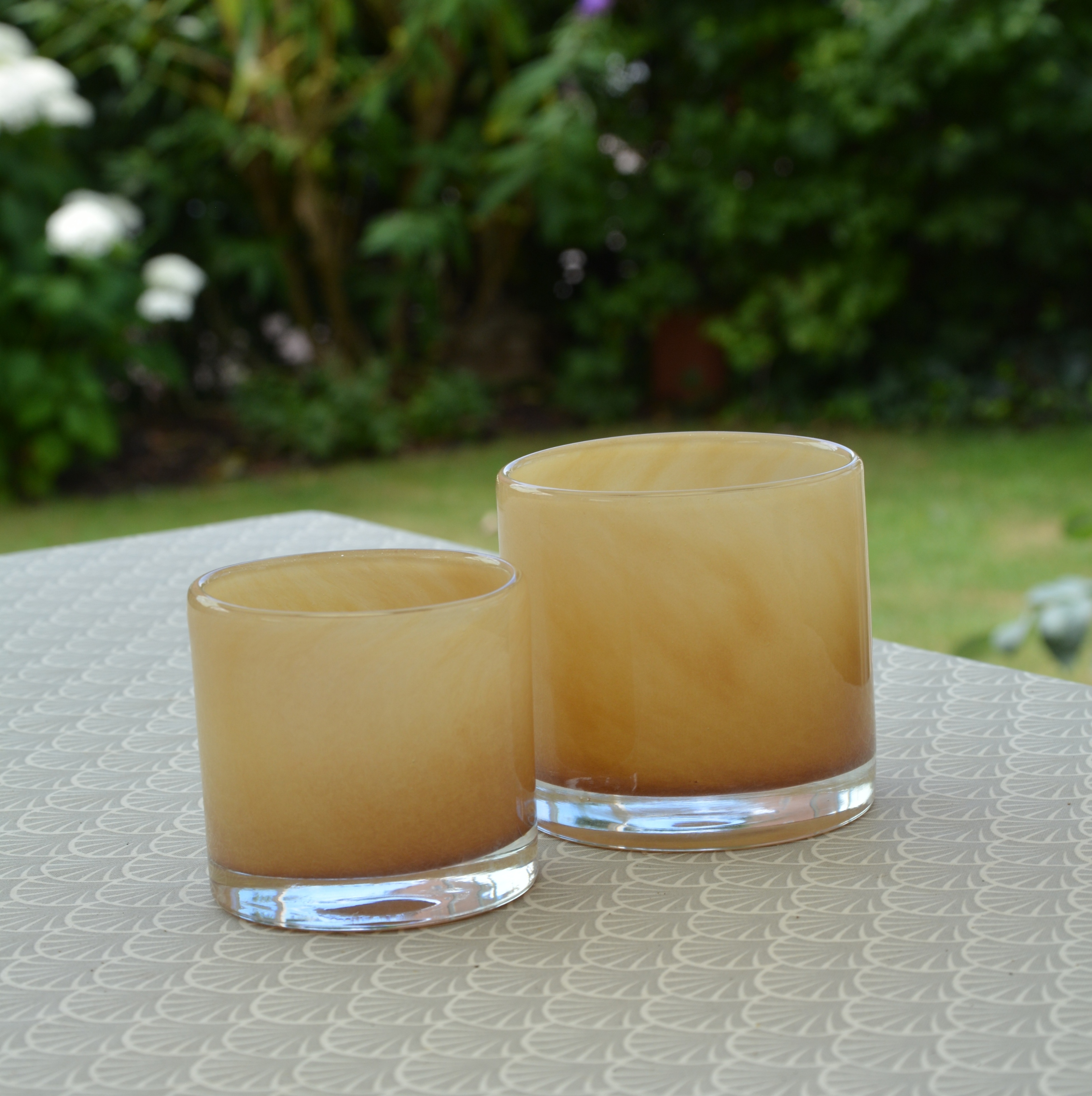 Ljuslykta bubbel sand liten 8 cm