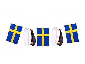 Flaggirlang | Student | 4 m | Sverigeflaggor och studentmössor