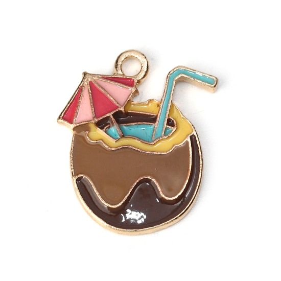 Charm -  Enameld  Drink, coconut umprella