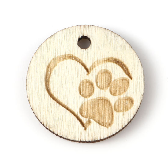 Charm wood, paw heart