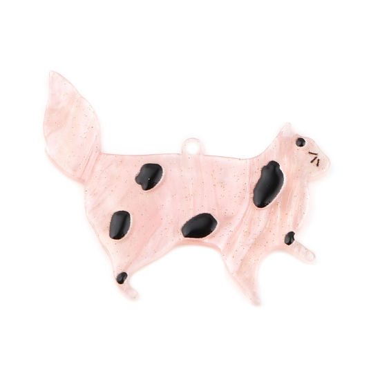 Berlock -  Katt, Rosa m prickar