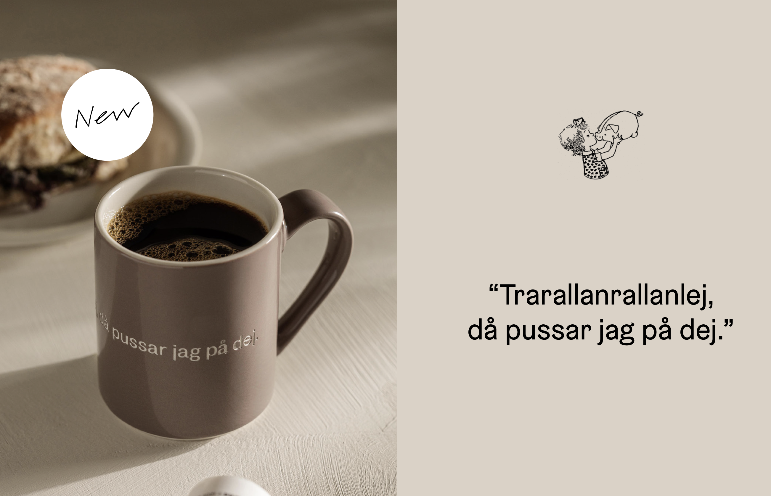 Astrid Lindgren Citat Mugg - “Trarallanrallanlej, då pussar jag på dej.” - 2