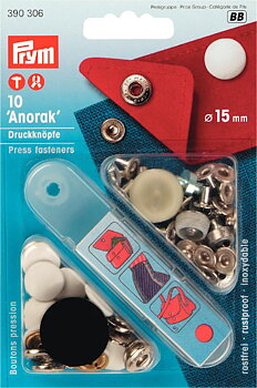 Tryckknappar - Anorak "Vit" 15 mm