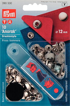 Tryckknappar - Anorak "Silver" 12 mm