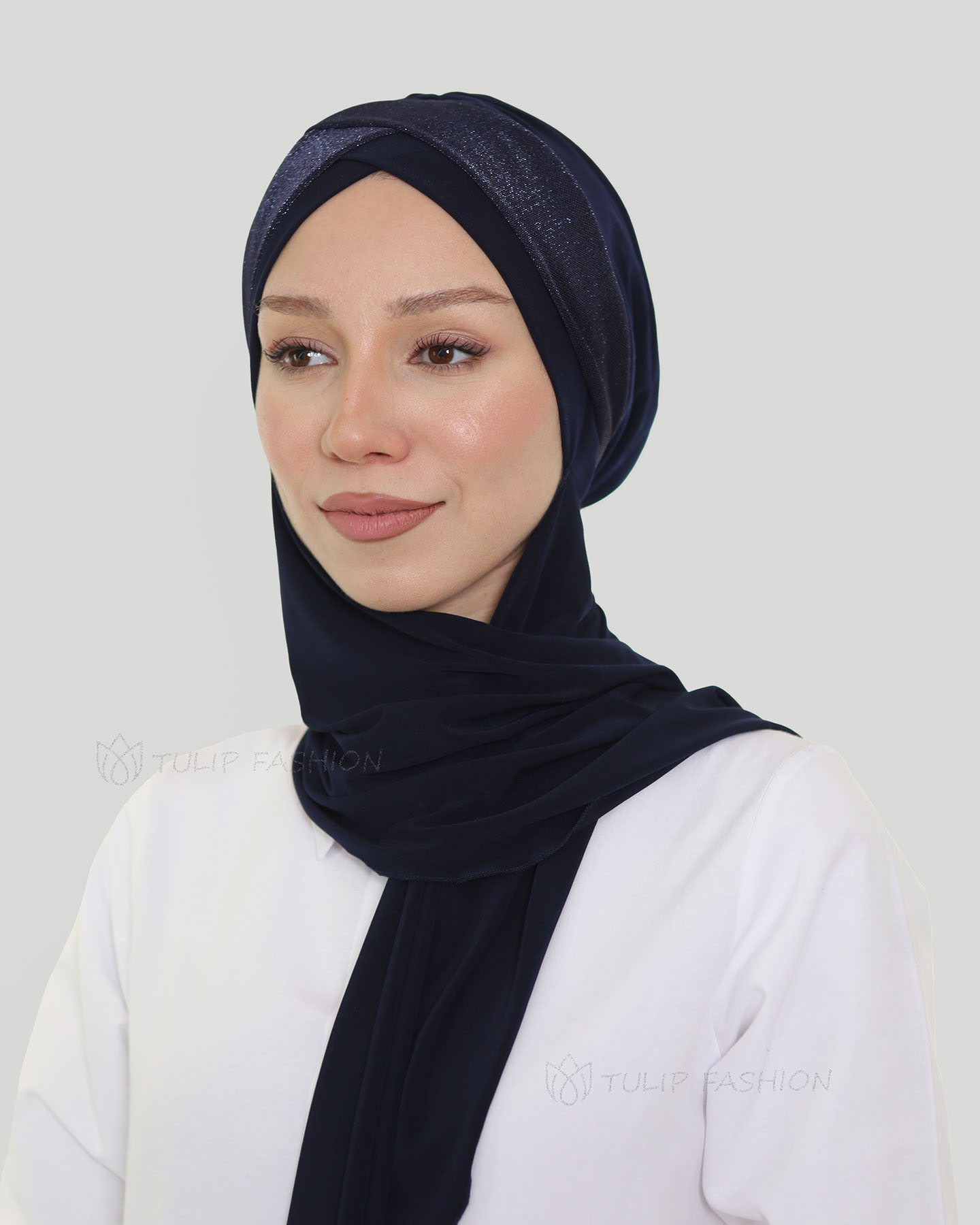Turban with shawl - Tamara - Midnight Blue