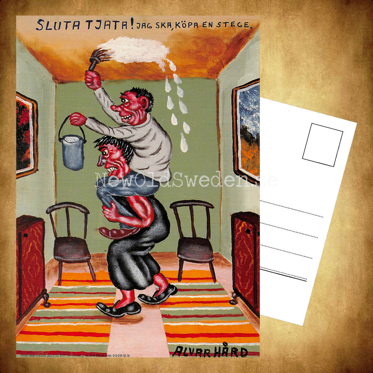 ALVAR HÅRD - SLUTA TJATA! Nr: 6 av 9 - Vykort A5 - 3