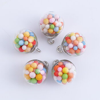 Charm  Glass Globe Bubble Bottle Charms , foam