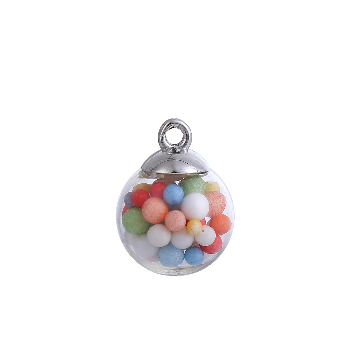 Charm  Glass Globe Bubble Bottle Charms , foam - 2
