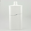 Inger Persson (1980s) White Bottle Vase with Blue Linear Decor 28 cm