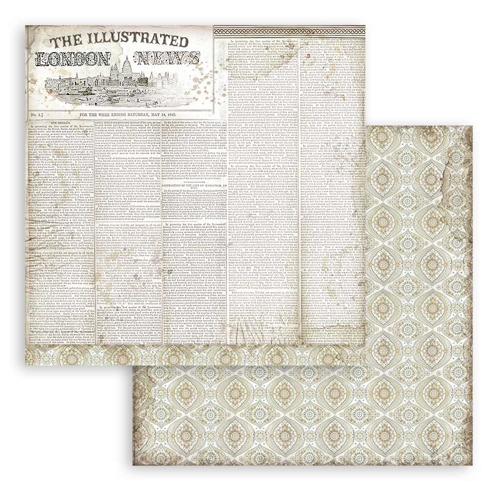 Stamperia Paper Pad 12X12 - Lady Vagabond Lifestyle Maxi Backgrounds  - 10