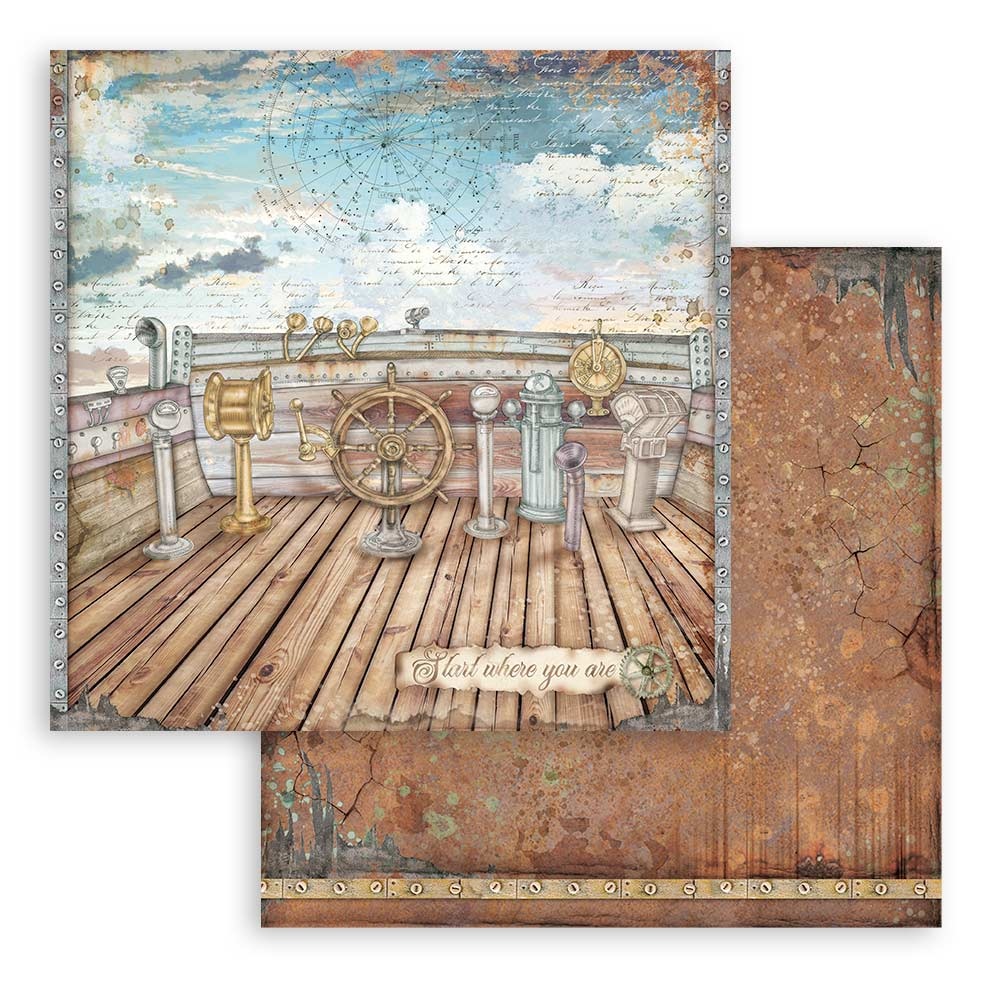 Stamperia Paper Pad 12X12 - Lady Vagabond Lifestyle Maxi Backgrounds  - 4