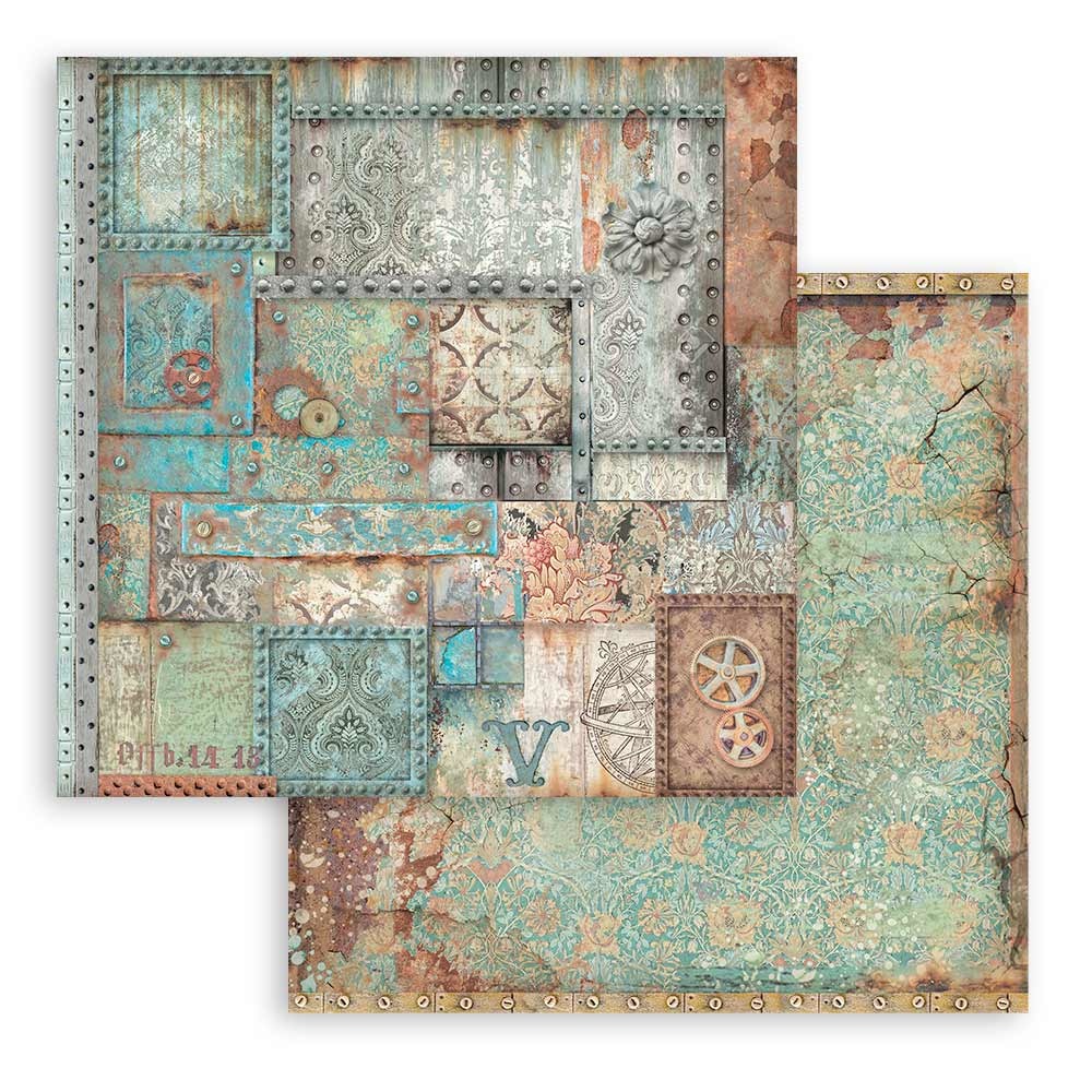 Stamperia Paper Pad 12X12 - Lady Vagabond Lifestyle Maxi Backgrounds  - 6