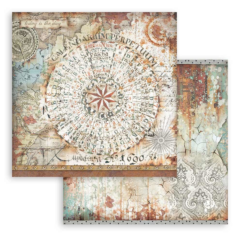 Stamperia Paper Pad 12X12 - Lady Vagabond Lifestyle Maxi Backgrounds  - 5