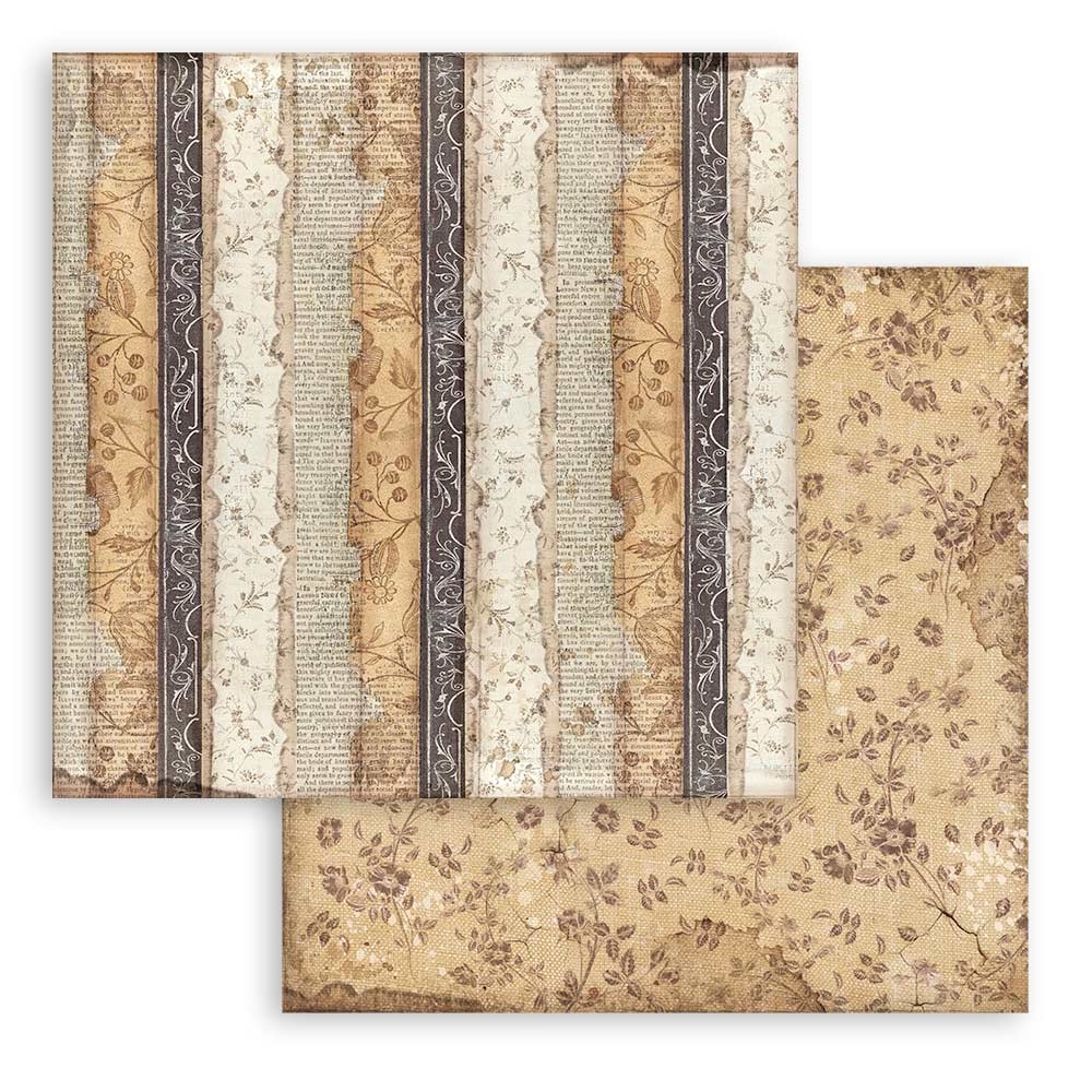 Stamperia Paper Pad 12X12 - Lady Vagabond Lifestyle Maxi Backgrounds  - 9