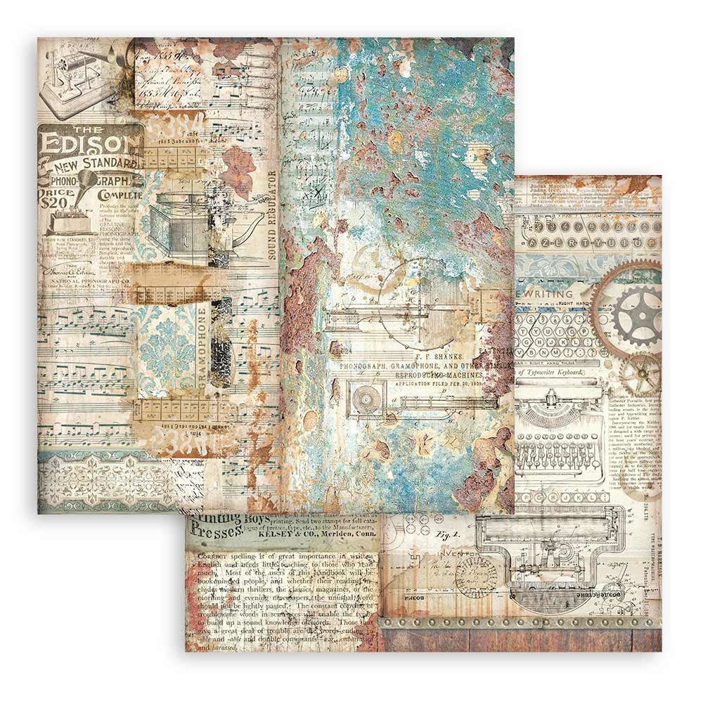 Stamperia Paper Pad 12X12 - Lady Vagabond Lifestyle Maxi Backgrounds  - 7