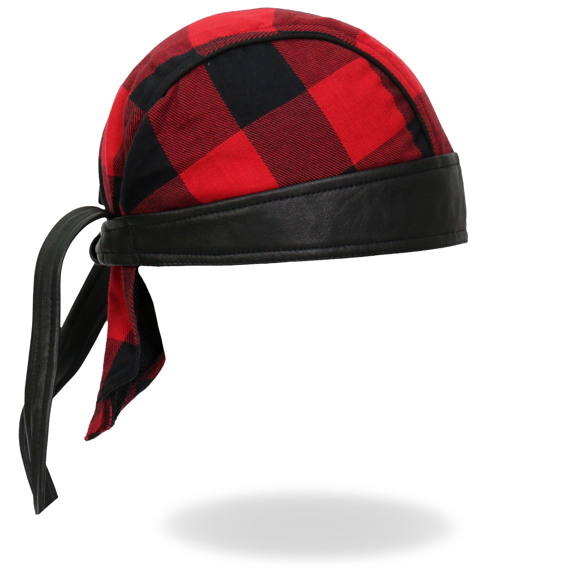 Headwrap Red Buffalo Plaid Bandana . - 3