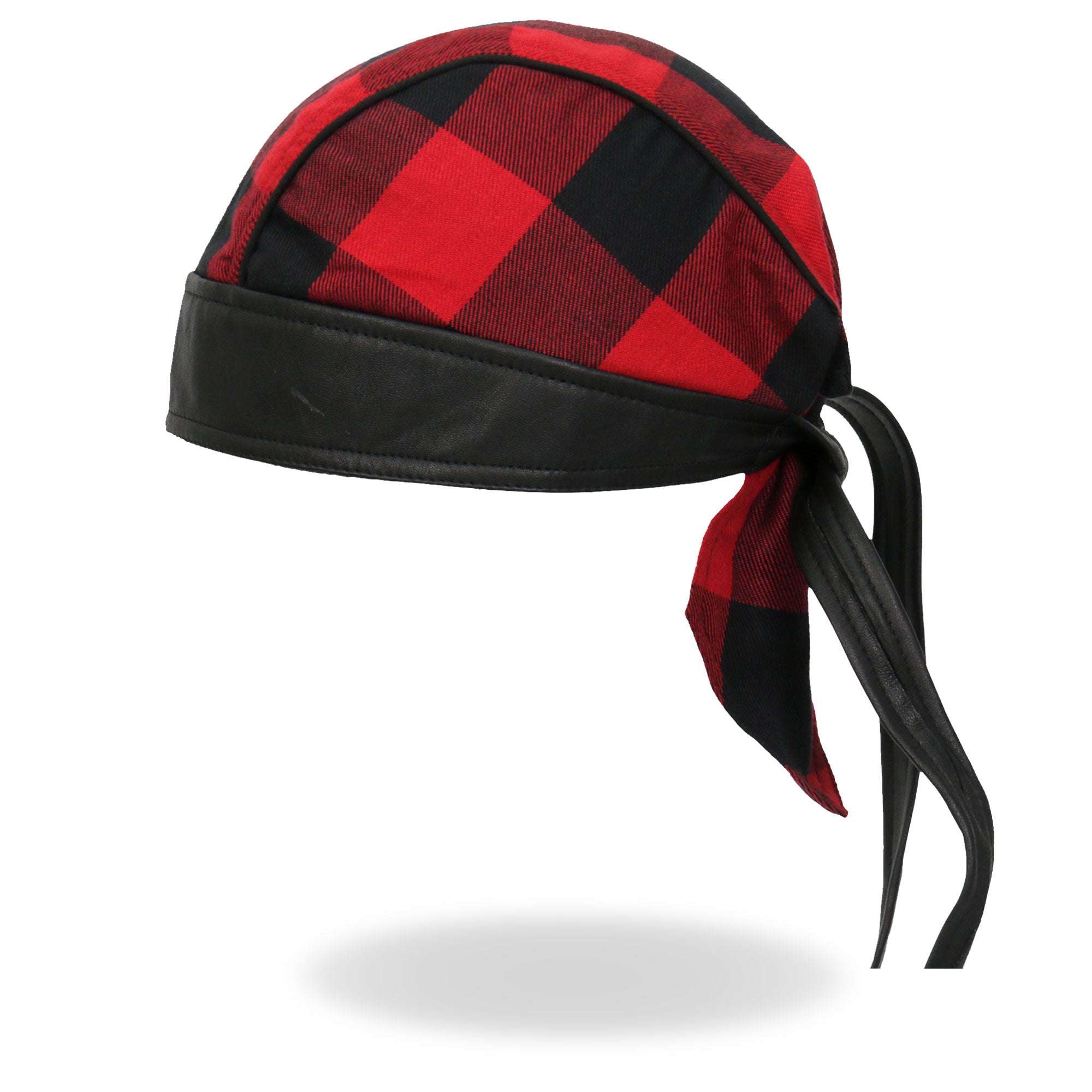 Headwrap Red Buffalo Plaid Bandana . - 4