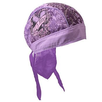 Heart Purple Headwrap Bandana Cap.