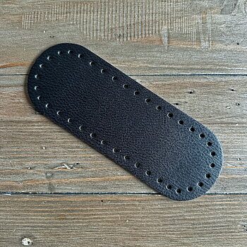 Oval väskbotten i konstskinn 22x8 cm, svart 