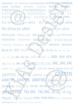 KD KP A001 -ord med prins, prinsessa i ljusblå text