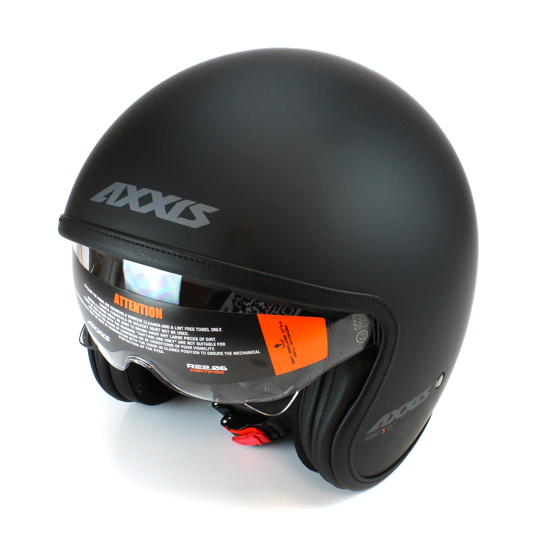 Helm mit abklappbarem Visier, mattschwarz, zugelassen, Axxis Jet A1 - 2