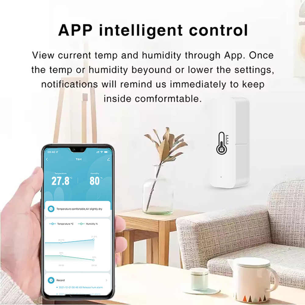 WiFi mini Termometer med APP, inomhus - 12