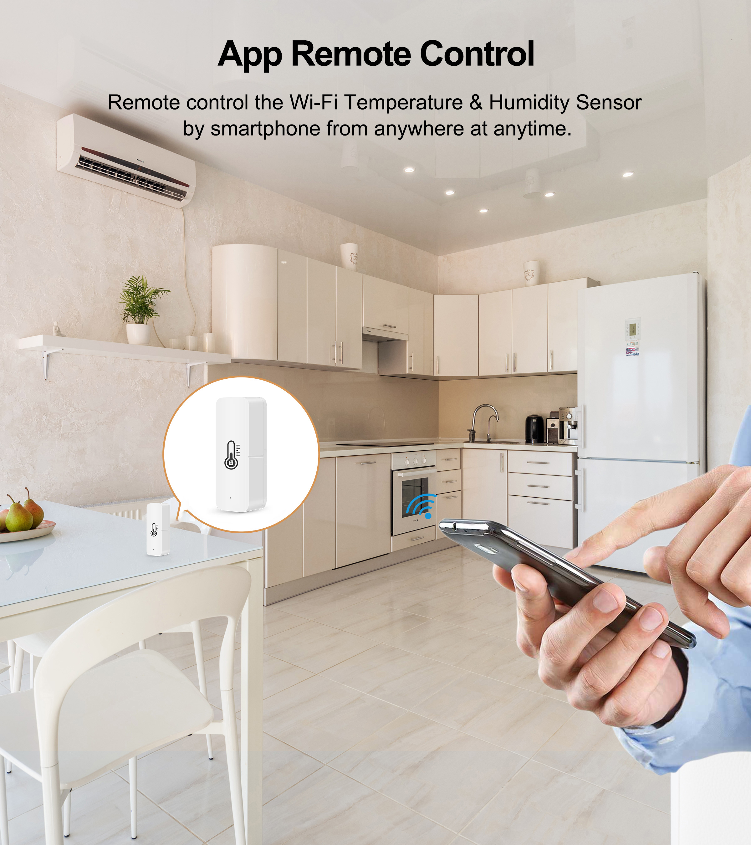 WiFi mini Termometer med APP, inomhus - 2