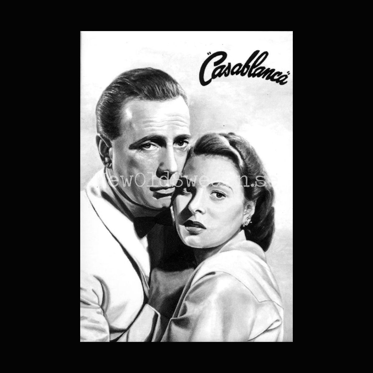 Casablanca - Ingrid Bergman & Humphrey Bogart - Kylskåpsmagnet Plåt - M1