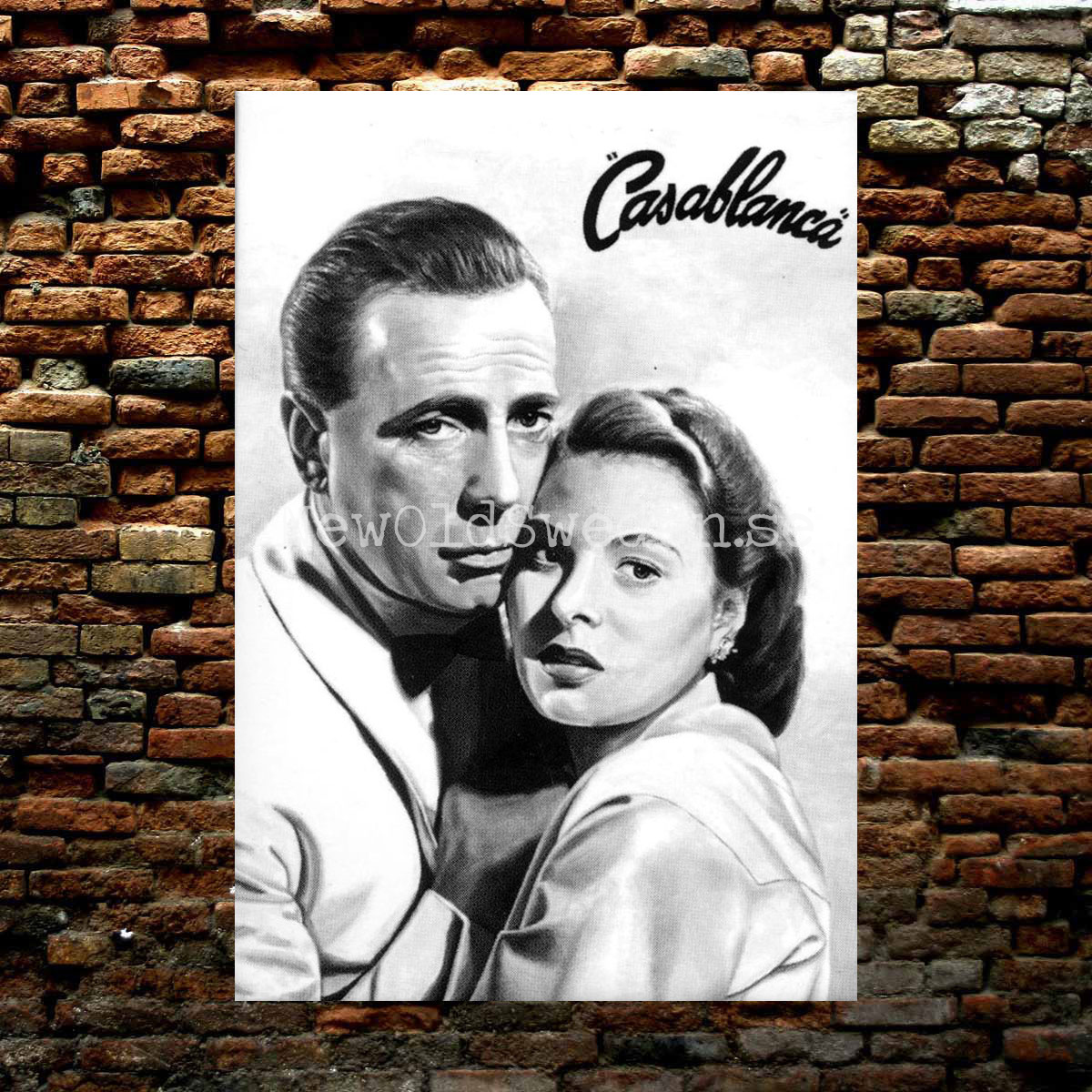 Casablanca - Ingrid Bergman & Humphrey Bogart - Kylskåpsmagnet Plåt - M1 - 2
