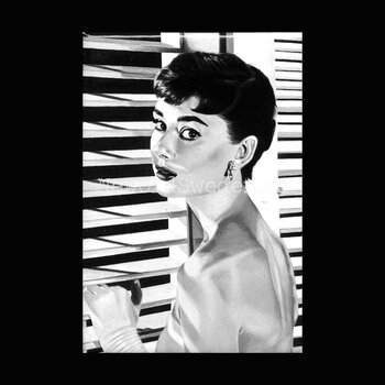 Audrey Hepburn - Kylskåpsmagnet Plåt - M2