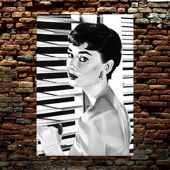 Audrey Hepburn - Kylskåpsmagnet Plåt - M2