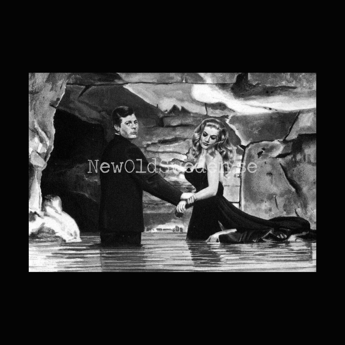 Det ljuva livet - Anita Ekberg & Marcello Mastroianni - Kylskåpsmagnet Plåt - M2