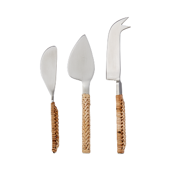 Ostkniv stål-bambu set/3