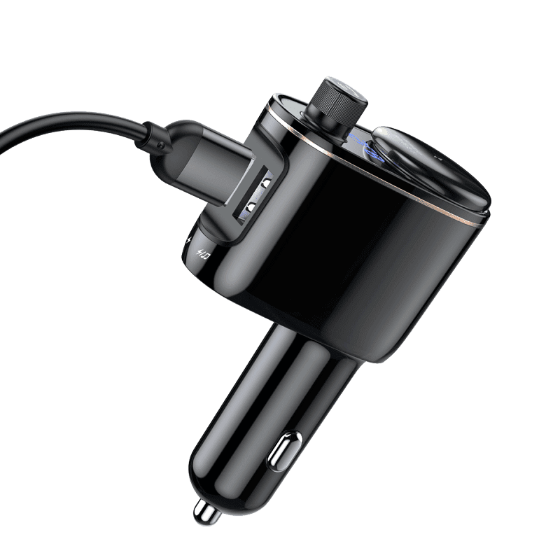 Baseus Locomotive FM-sändare med Bluetooth-handsfree & Laddare - Svart - 3
