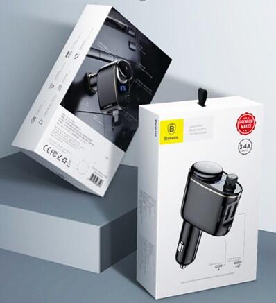 Baseus Locomotive FM-sändare med Bluetooth-handsfree & Laddare - Svart - 6