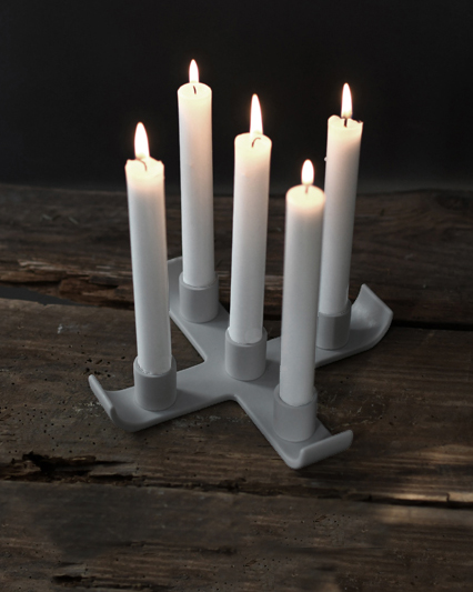 Nye Light grey candle holder - 23x4 cm - 5