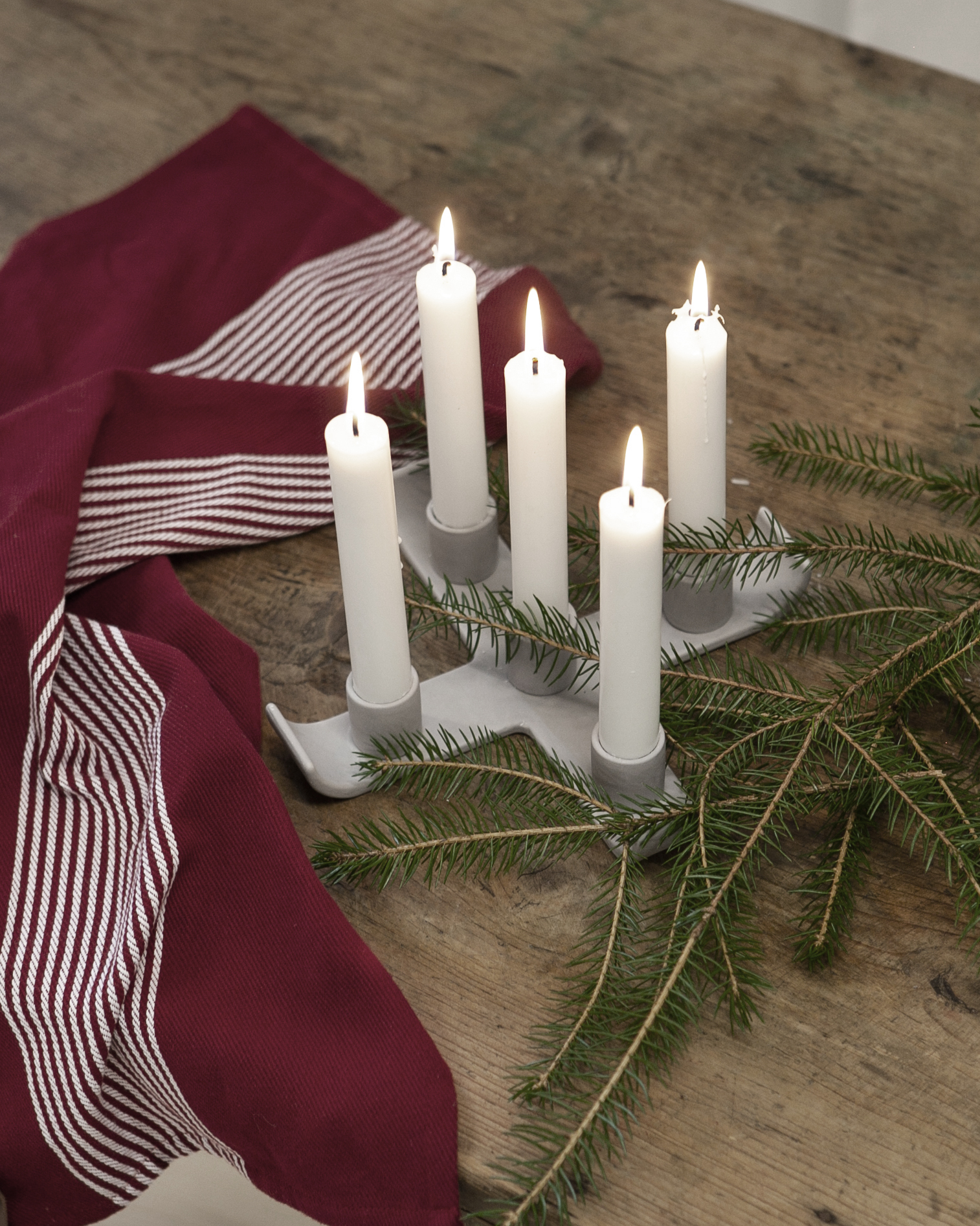 Nye Light grey candle holder - 23x4 cm - 3
