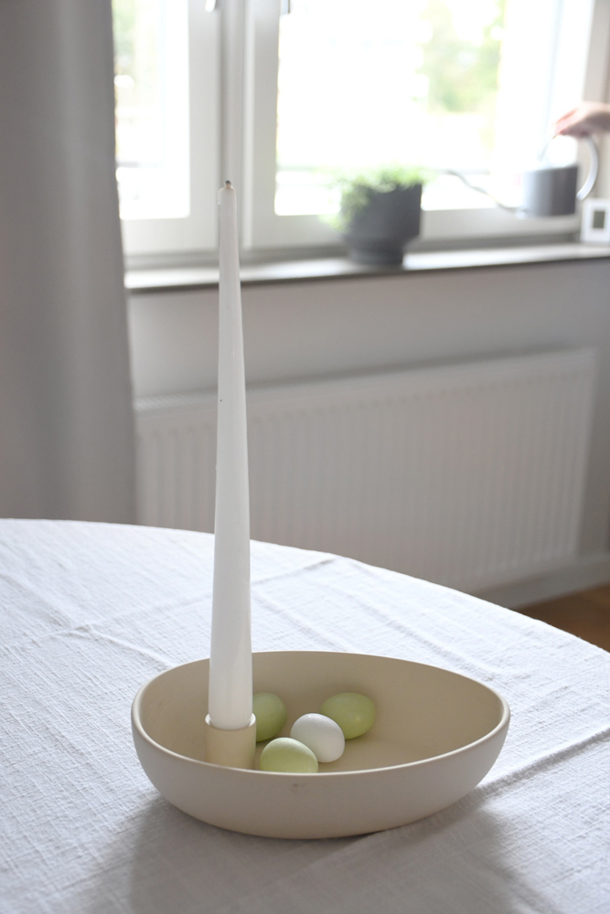 Lidatorp Beige oval candle holder - 21x14x4 cm - 11