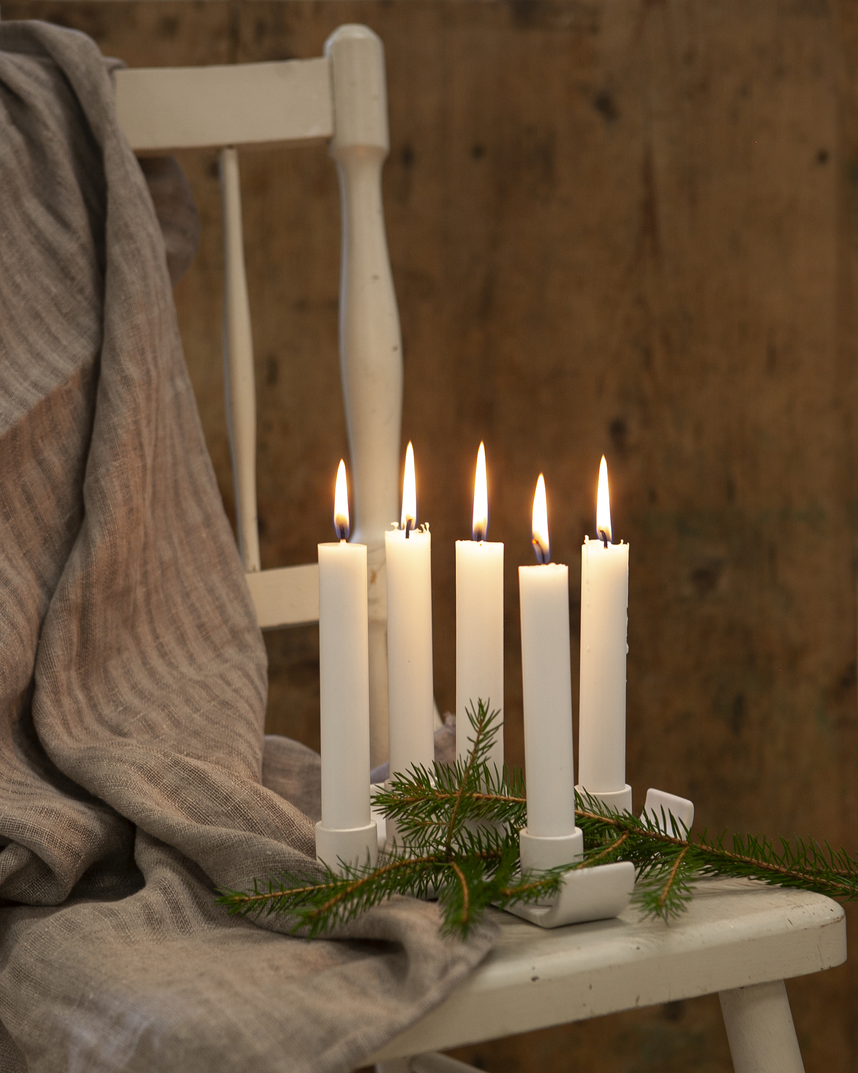 Nye Vit Ljusstake - 23x4 cm