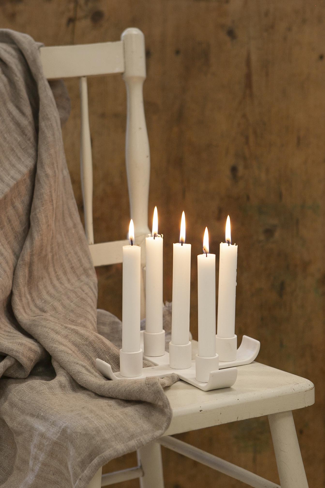 Nye Vit Ljusstake - 23x4 cm - 2