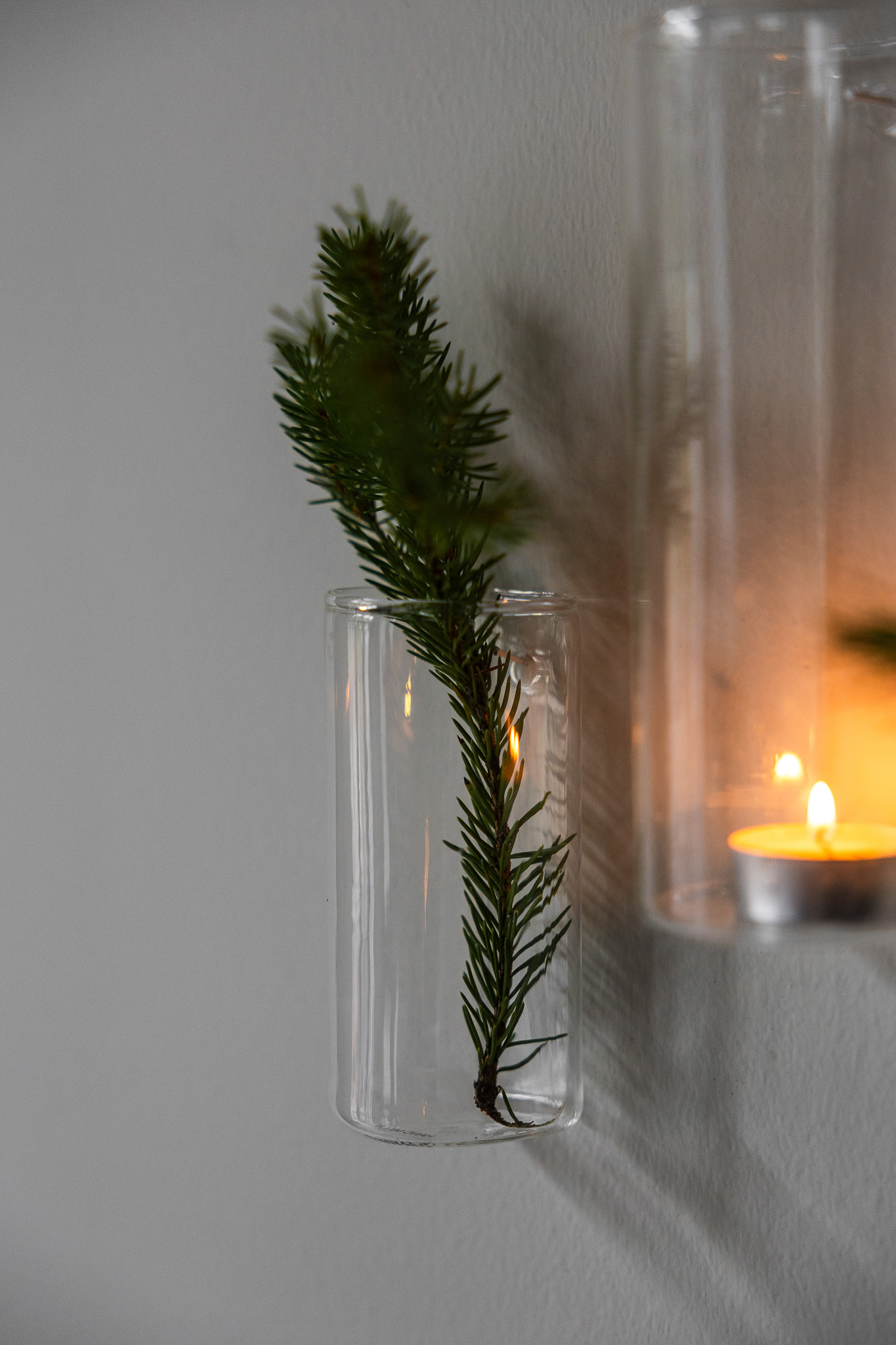 Wall vase - Clear glass vase - 12 cm - 4