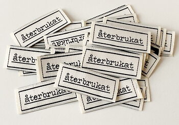 Woven straightcut label Återbrukat
