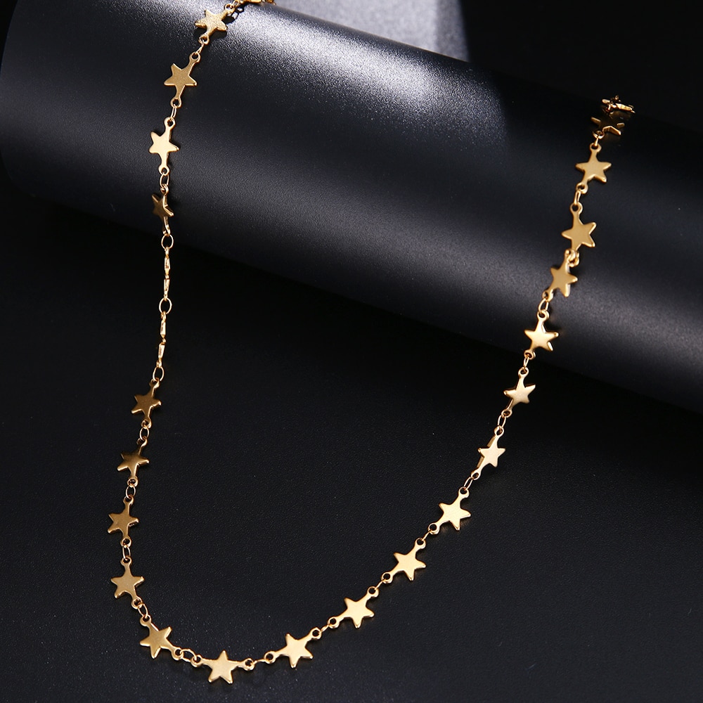 Halsband "Stars" i 18K Guldplätering 