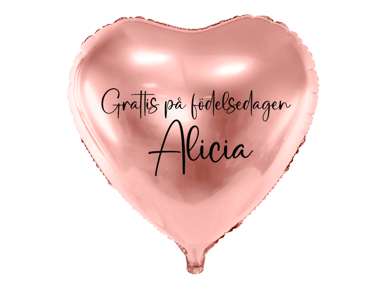 Ballong med namn Grattis på födelsedagen 