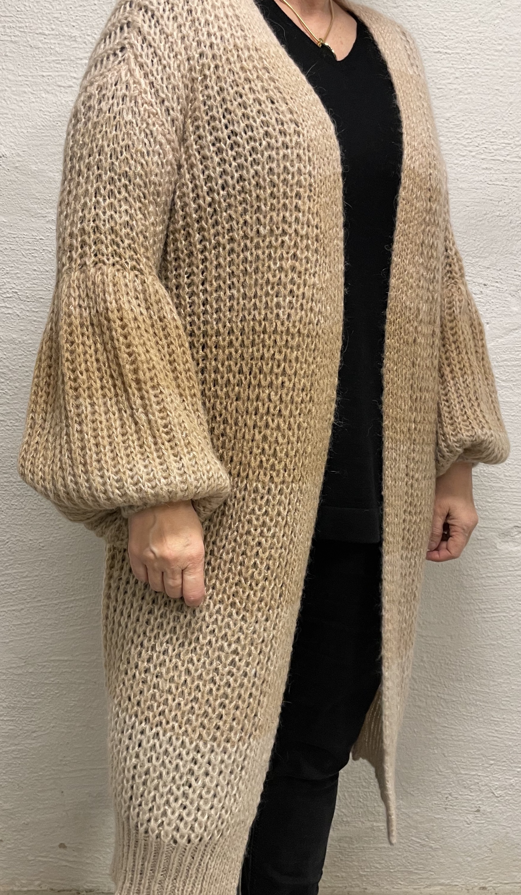 Långkofta - Beige-Puff