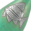 Wilhelm Kåge (Argenta 1959) Baluster Vase with Silver Fish Decor 9 cm