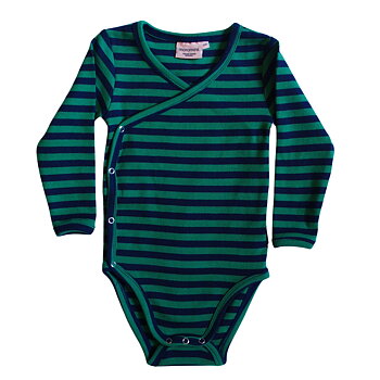 Baby wrap bodysuit - Blue/Green stripes